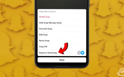 illustration of a phone showing Export or Send Snap option to download stories on Snapchat