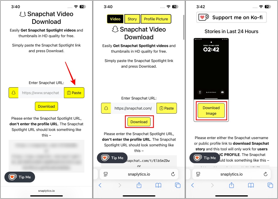 Use Snapchat Story Downloader & Viewer to Download the Story