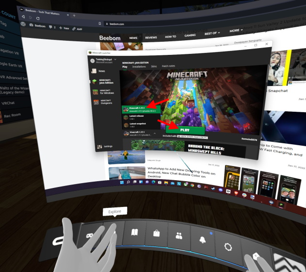 minecraft oculus quest 2 vivecraft