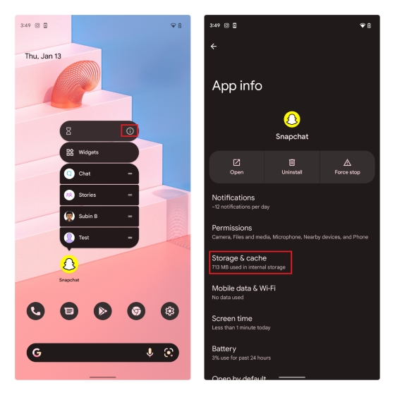 clear snapchat cache