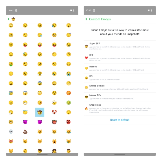 Change Snapchat Emojis from the list