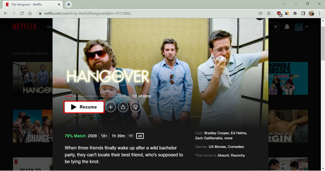 play something on Netflix on browser