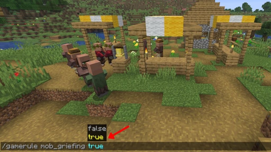 turn on mob griefing command in minecraft