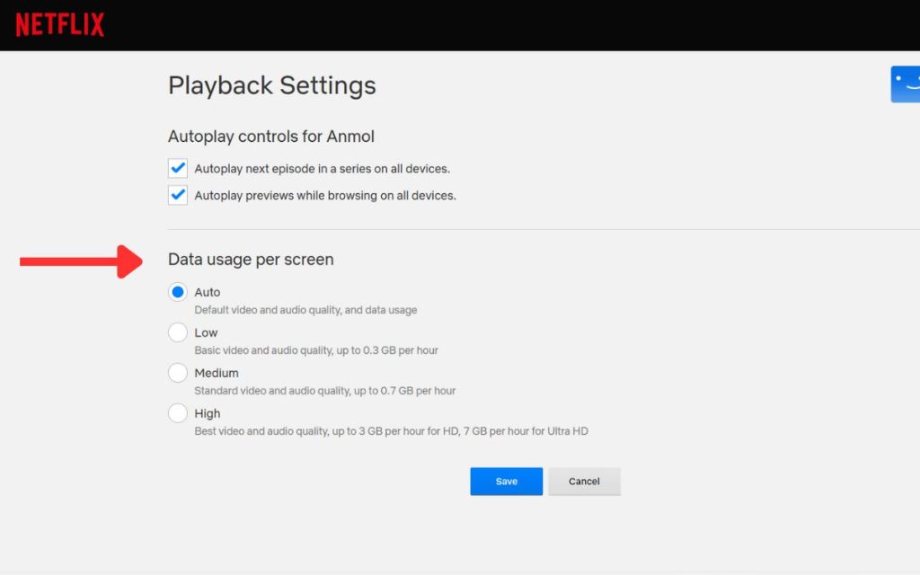 Adjust Resolution in Netflix