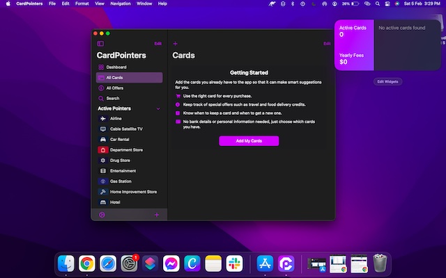 CardPonters widget for Mac
