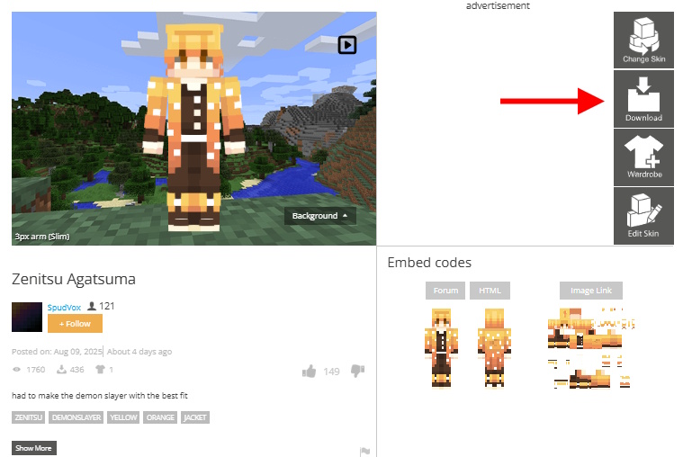 Download Minecraft Skin Skindex