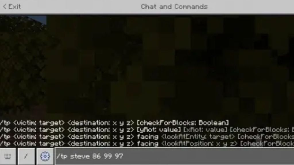 How to teleport in MCPE