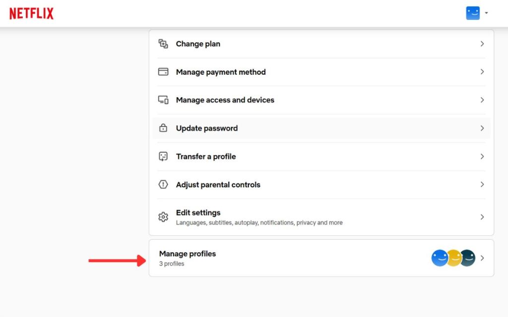 Netflix Manage Accounts
