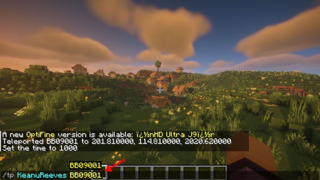Teleport in Minecraft using username