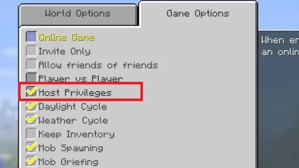 Turn on Host Privileges in Minecraft on console