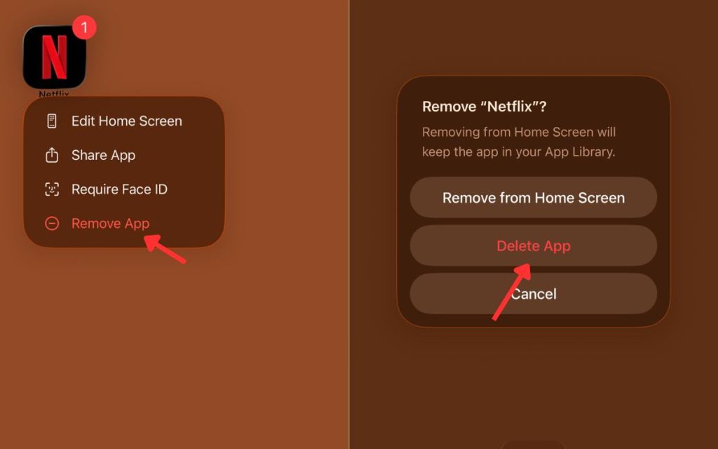 Uninstalling Netflix on an i Phone