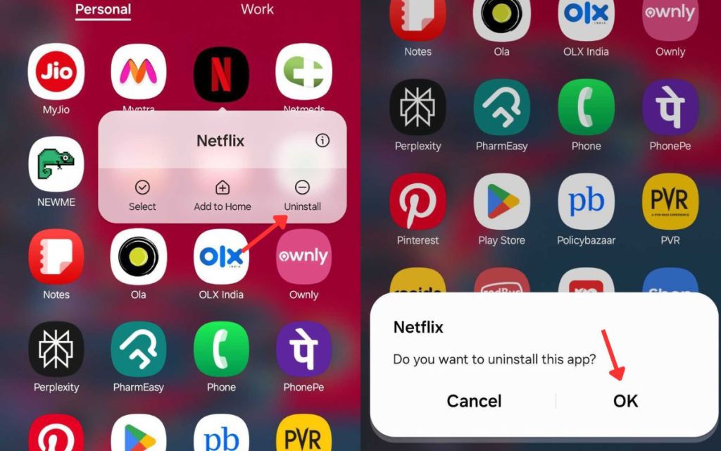 Unistalling Netflix on your Android phone