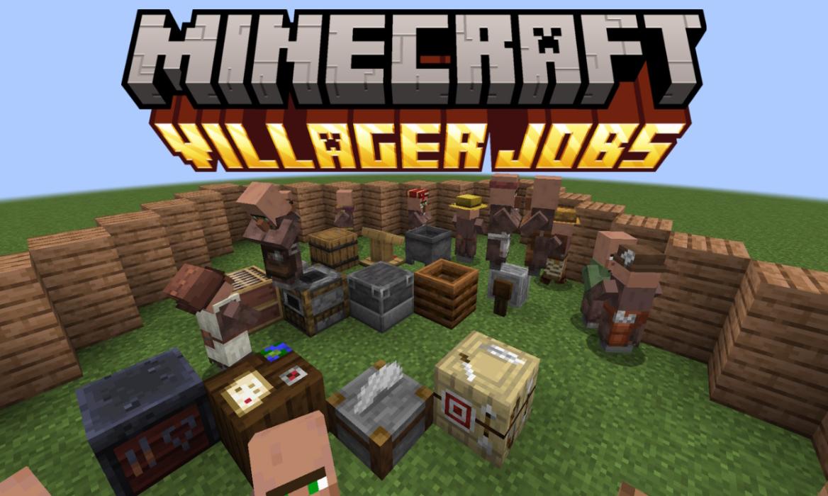 Different villager jobs and their job site blocks in Minecraft