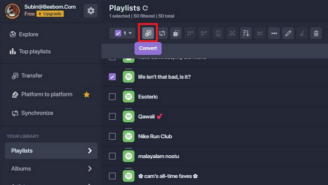 Transfer Spotify Playlist to YouTube Music