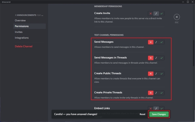modify channel permissions