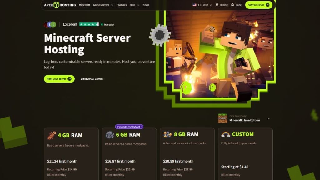 Apex Hosting Minecraft Server Hosting Services