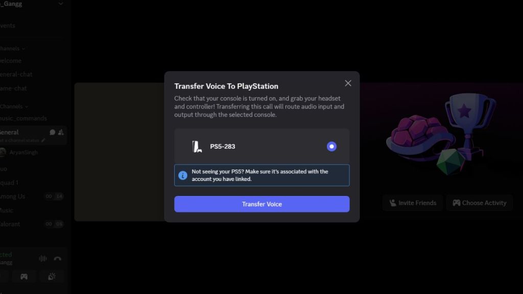 Discord Transfer Voice to PlayStation