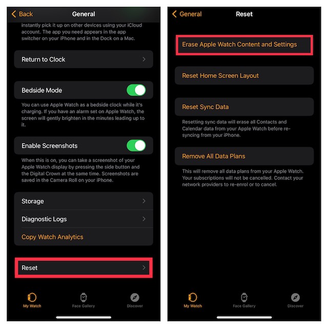 Erase Apple Watch Using iPhone