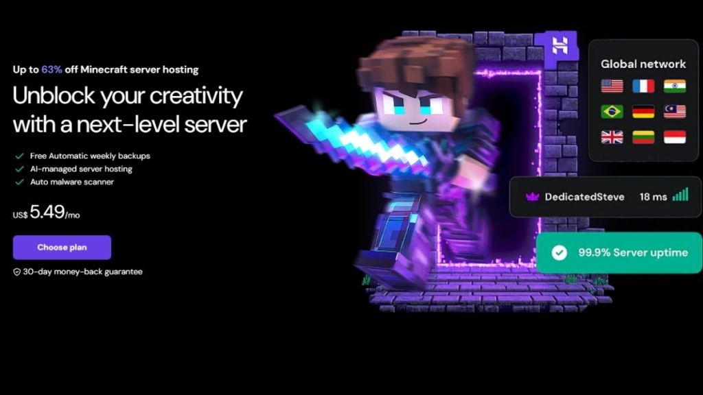 Hostinger Minecraft Server Hosting Services