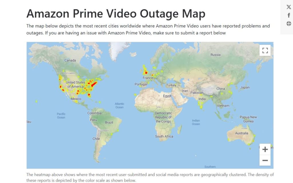 IsTheServerDown map