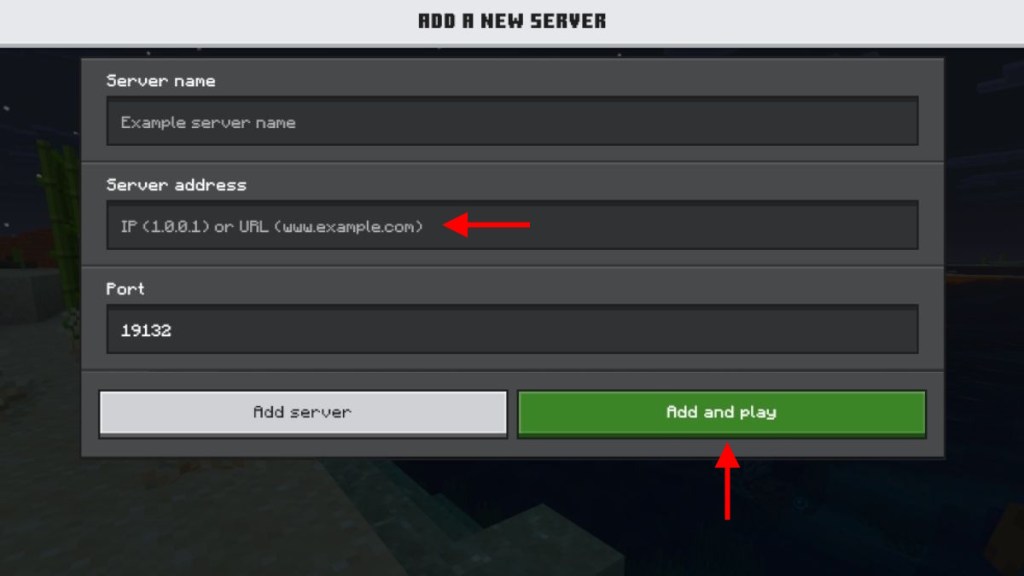 Minecraft Bedrock Edition Server Add and Play