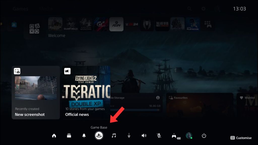 Game Base Option on PS5