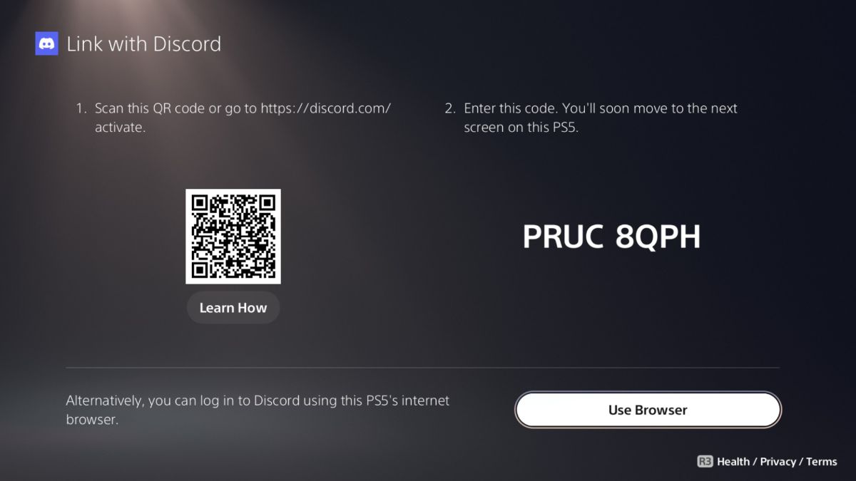 Discord Linking methods on PS5