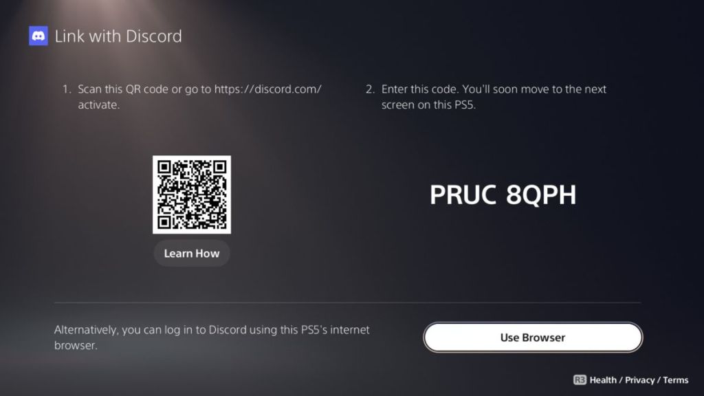 Discord Linking methods on PS5