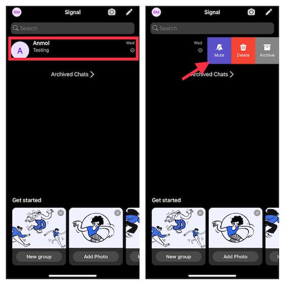 Silence Individual Signal Chats on iPhone