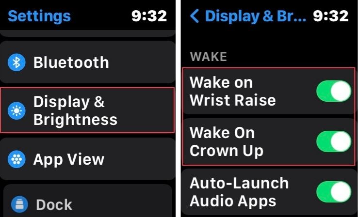 Wake on Wrist Raise and Raise On Crown Up