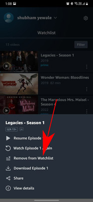 remove items from watchlist on