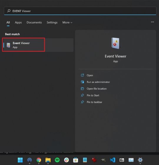 7. Investigate the Error With Event Viewer Undoing Changes Made to Your Computer