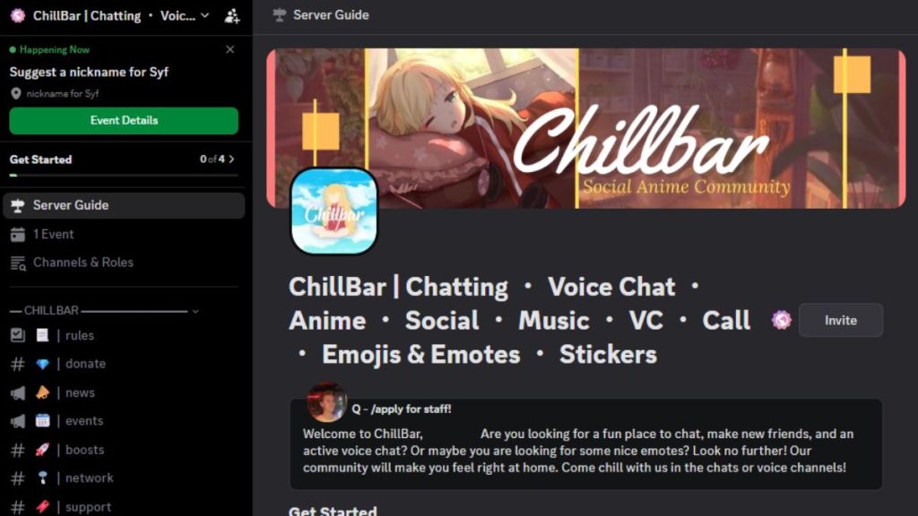 Chillbar Discord Server for Minecraft