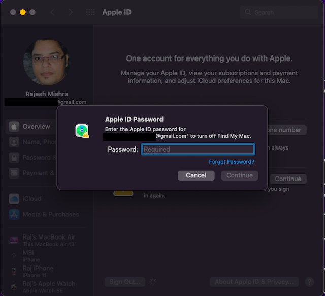 enter your Apple