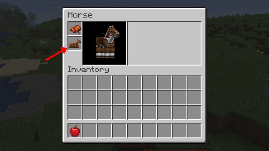 Equip a saddle on Minecraft horse
