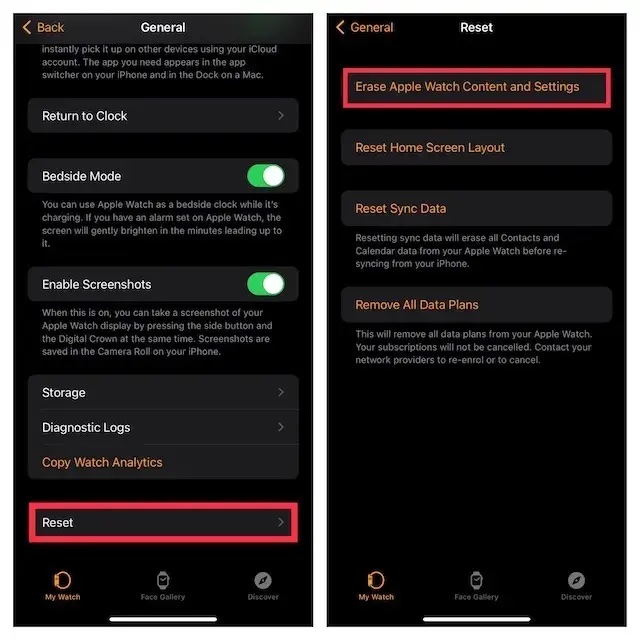 Erase Apple Watch Content and Settings