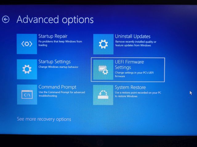 uefi firmware settings