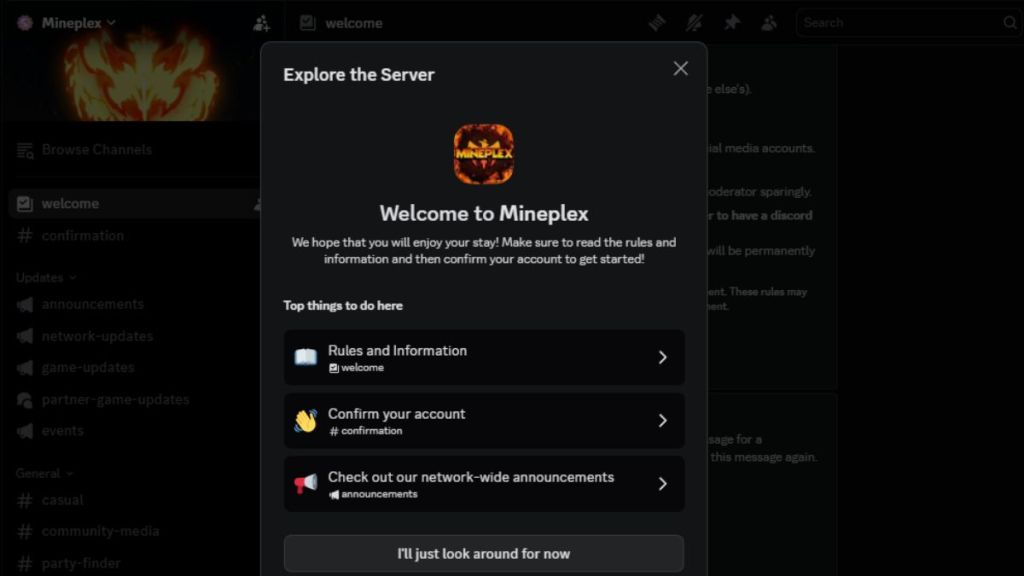 Mineplex Discord Server for Minecraft