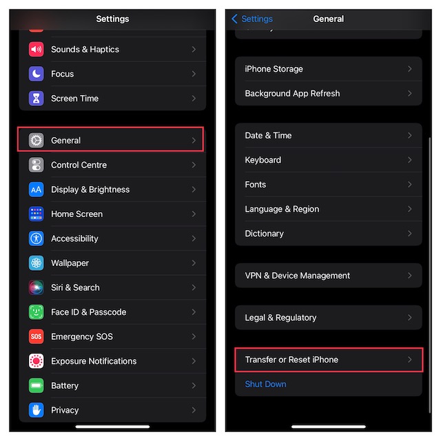 Transfer or Reset iPhone or iPad