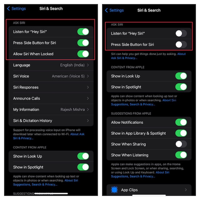 Turn off or on Siri on iPhone or iPad