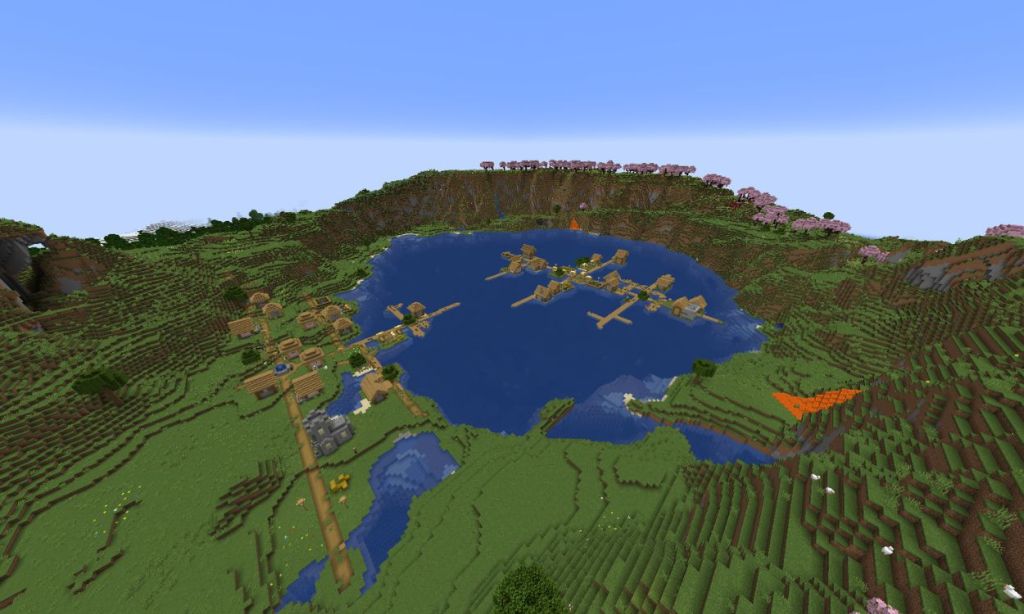 Best Minecraft Seeds with Village on a Lake Minecraft