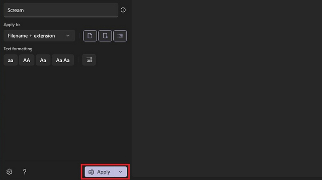 click apply to batch rename files in Windows 11