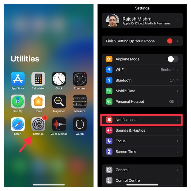 Notifications Setting on iPhone