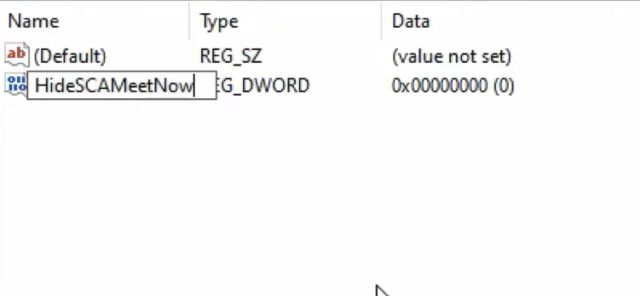 Disable Meet Now From Windows 10 Using Registry Editor