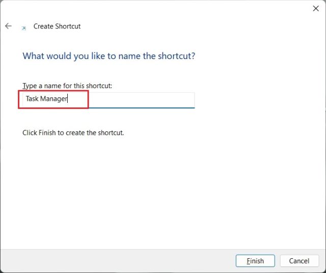 Create a Task Manager Shortcut on Windows 11 Desktop
