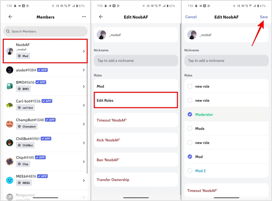 Assign a New Role to Server Member in Discord