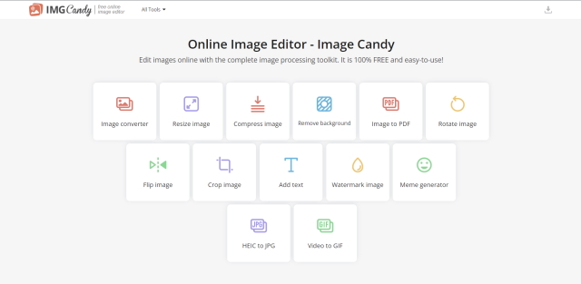 Image Candy Landing Page