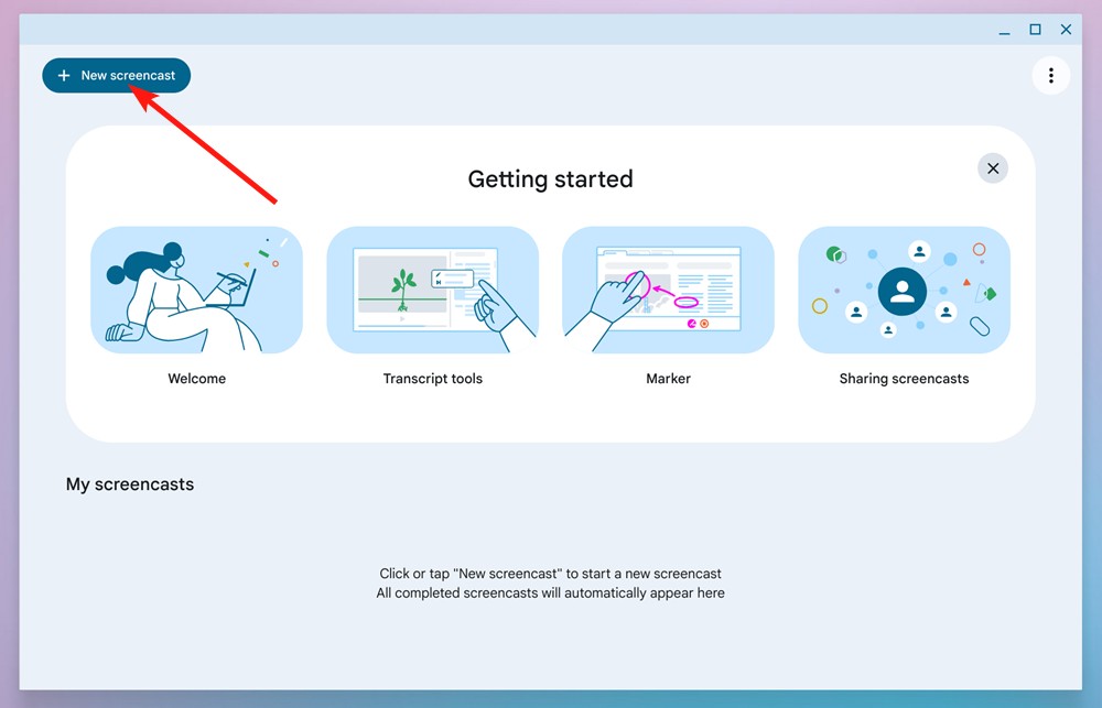 New Screencast app chromeos