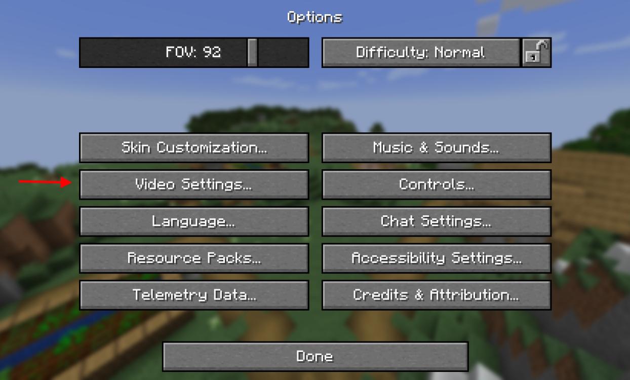 minecraft video settings