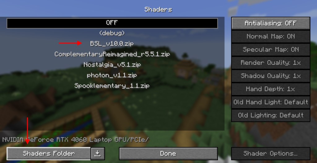 shaders folder minecraft
